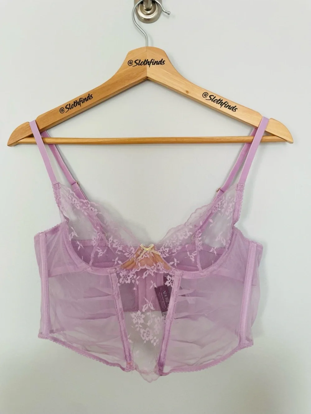 Adore Me Avara Lace Bustier Corset Sheer Camisole- Lavender- Size 36A- NWT
